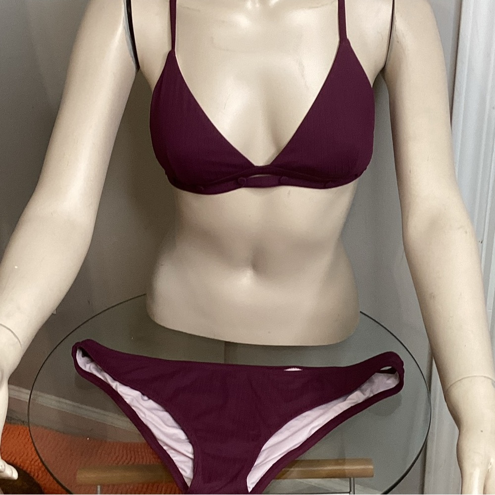 Shade & Shore Purple Triangle Bikini Set NWOT
